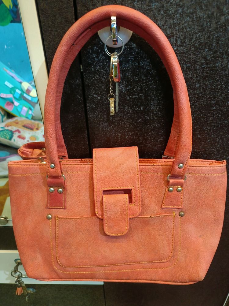 Beautiful Coral Colour Handbag 👜