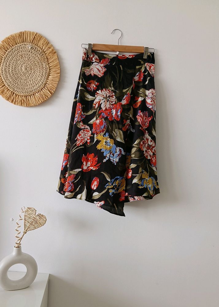 Zara Floral Midi Skirt