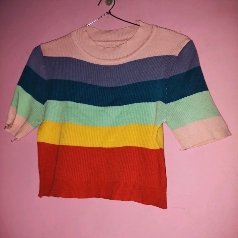 Trendy Crop Top Multicolour