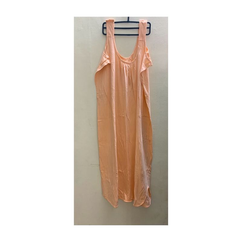 Nude Peach Long Slip Dress