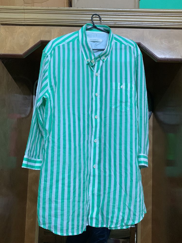 Women Green TStrip Shirt