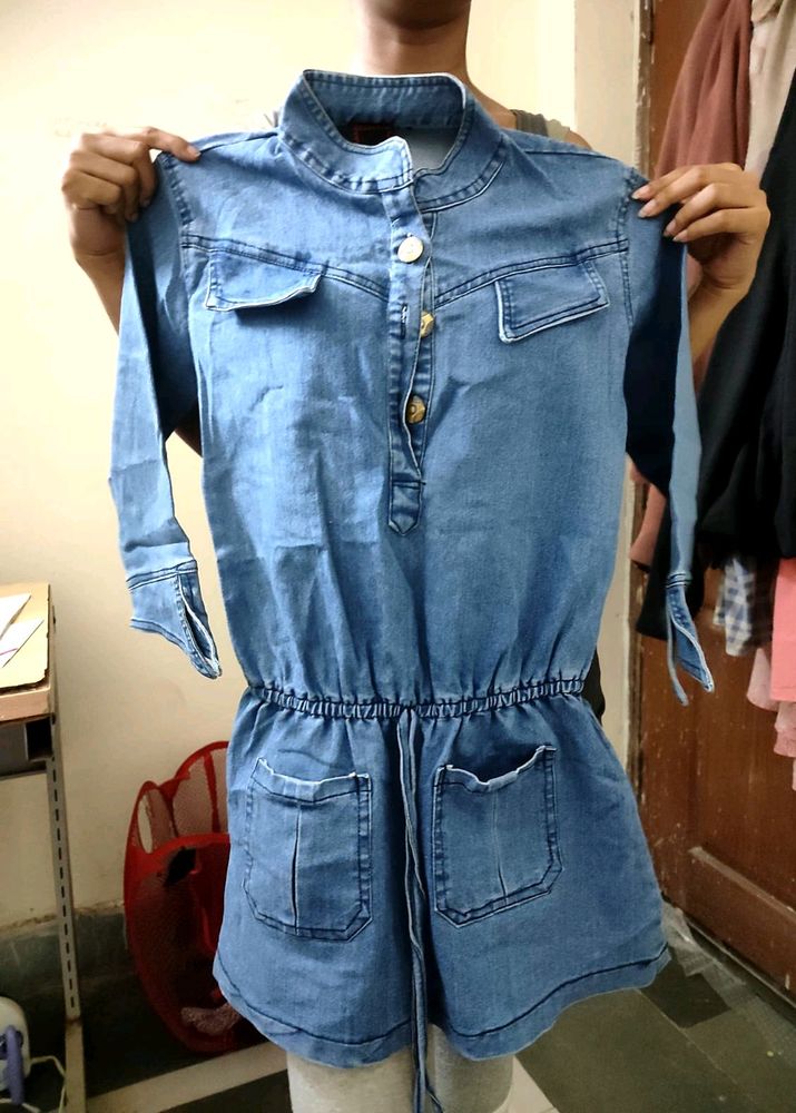 Stylish Denim Dungaree For Girl Kids