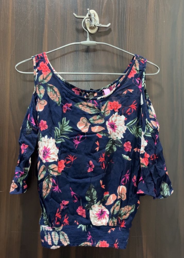 Floral Cold Shoulder Top