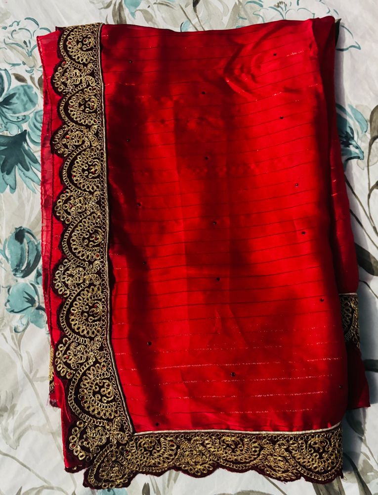 Women Red Saree