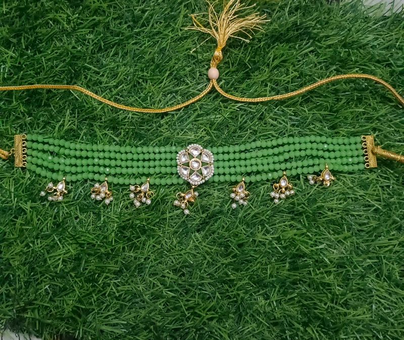 Pearl Crystal Moti Kundan Set