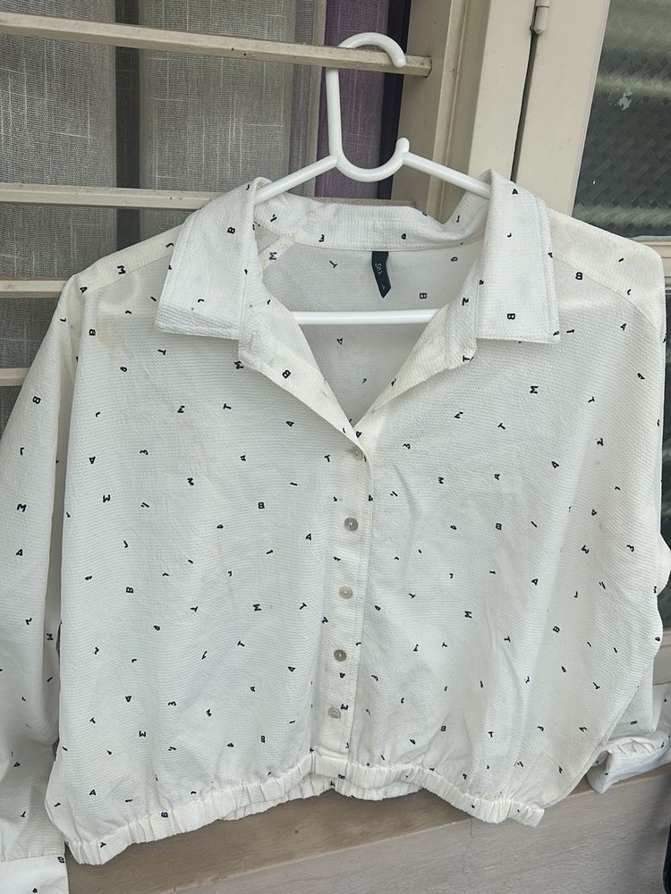 A Beautiful White Alphabet Print Shirt