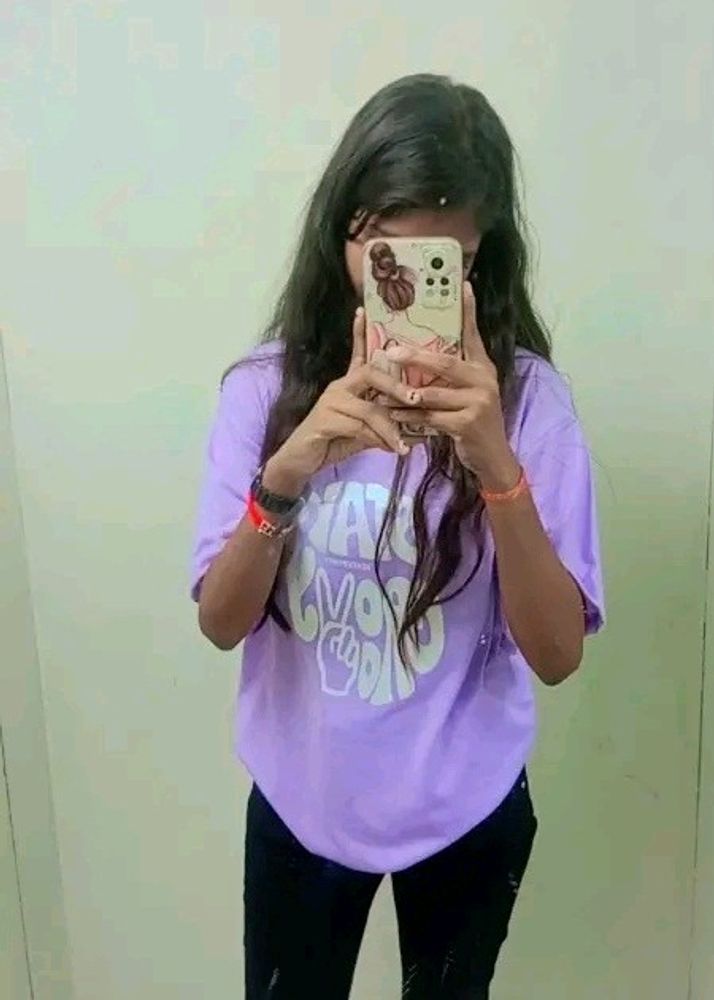 Oversized tshirt fashion Lavender colour