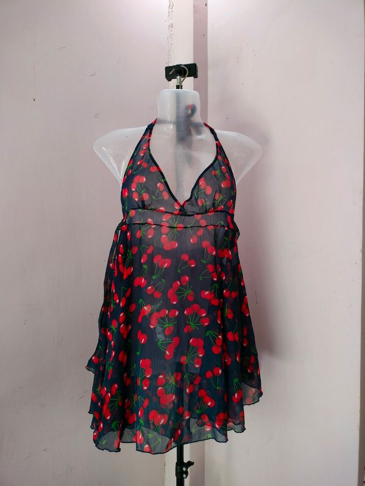 Halter Neck Floral Dress