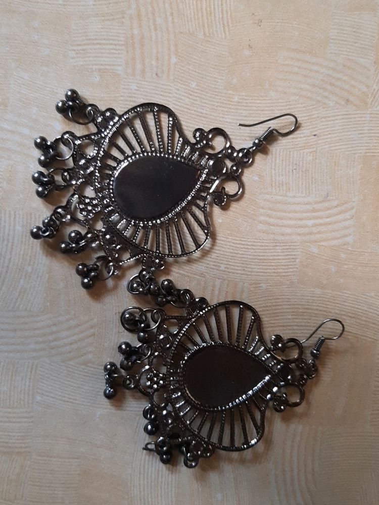 Long Silver Jhumka