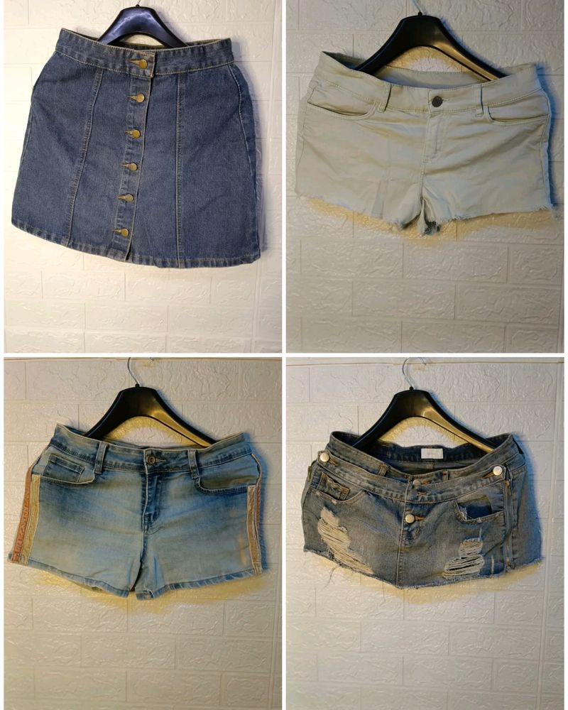 Combo Set For Denim Hot Short Pants