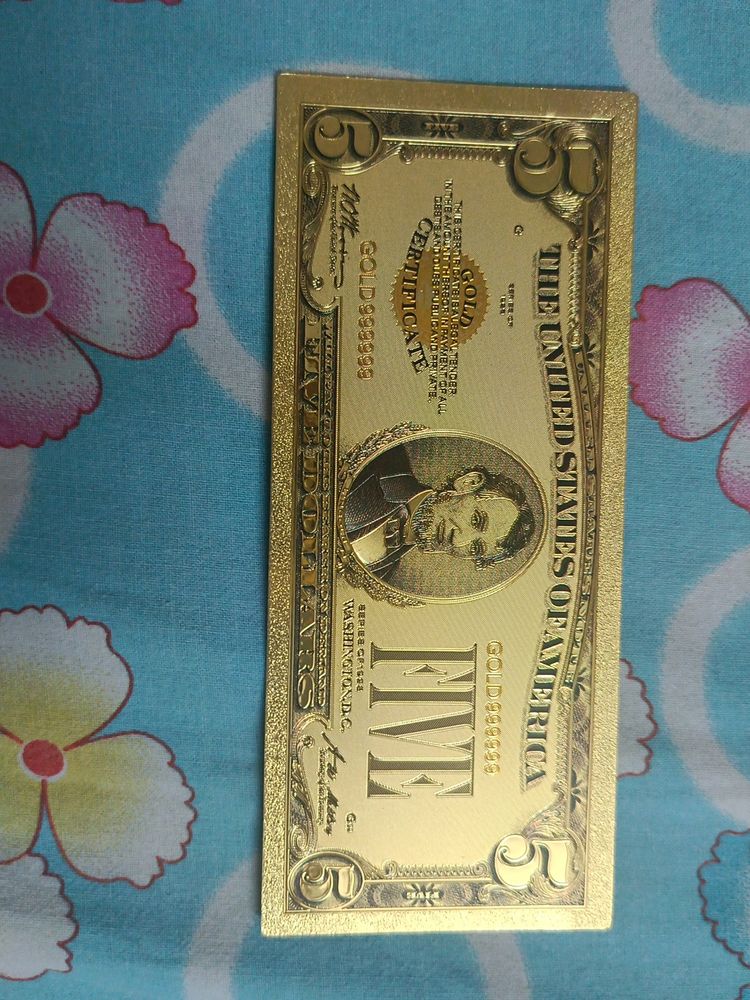 Gold Notes United States 5 Doller 24 Ct Gol