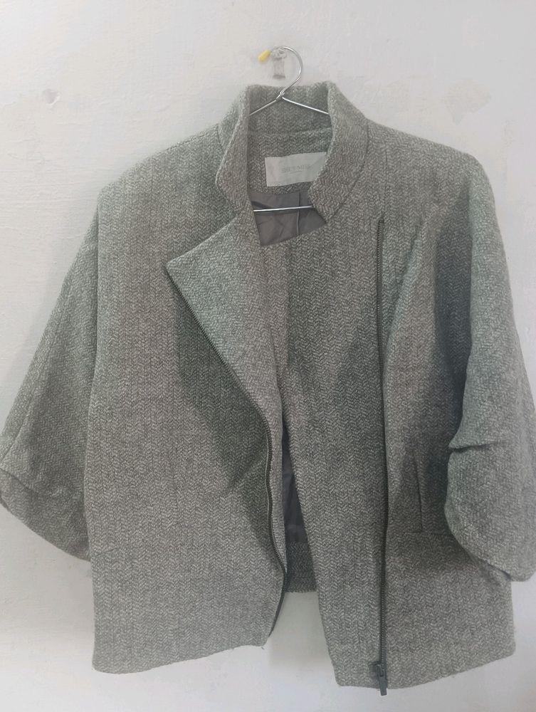 Grey Woolen Jacket For Women