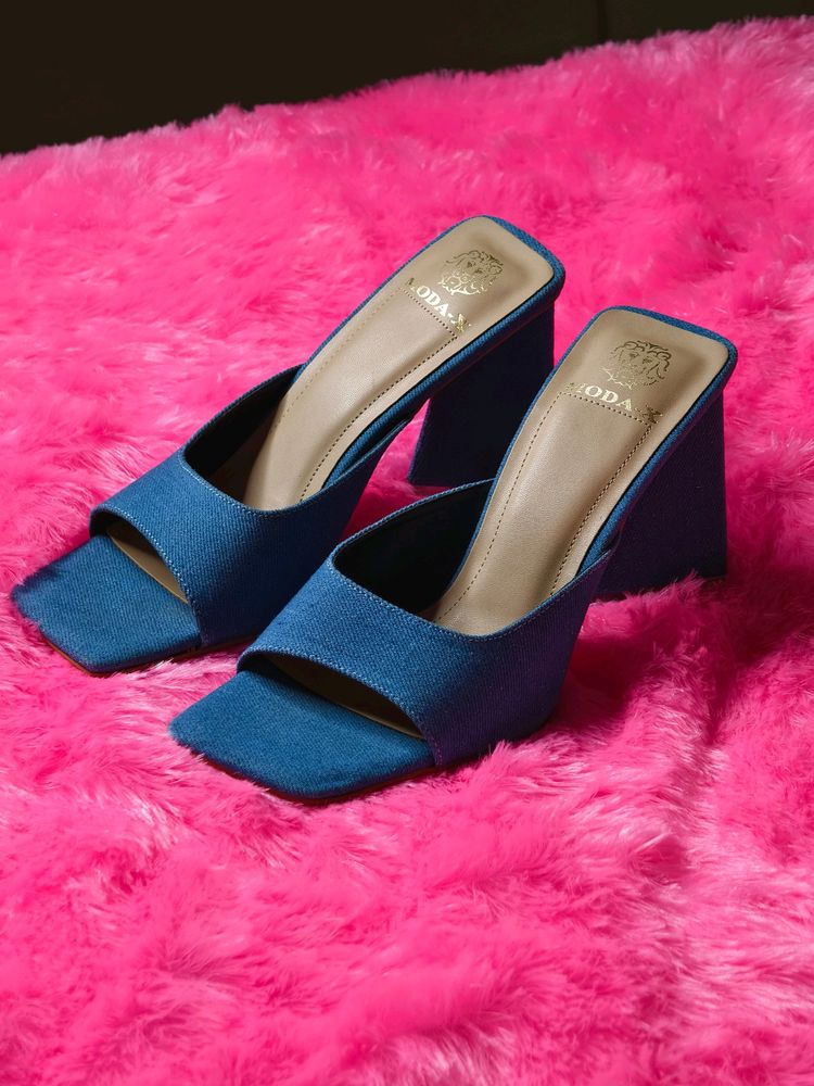 New Stylish Denim Heels