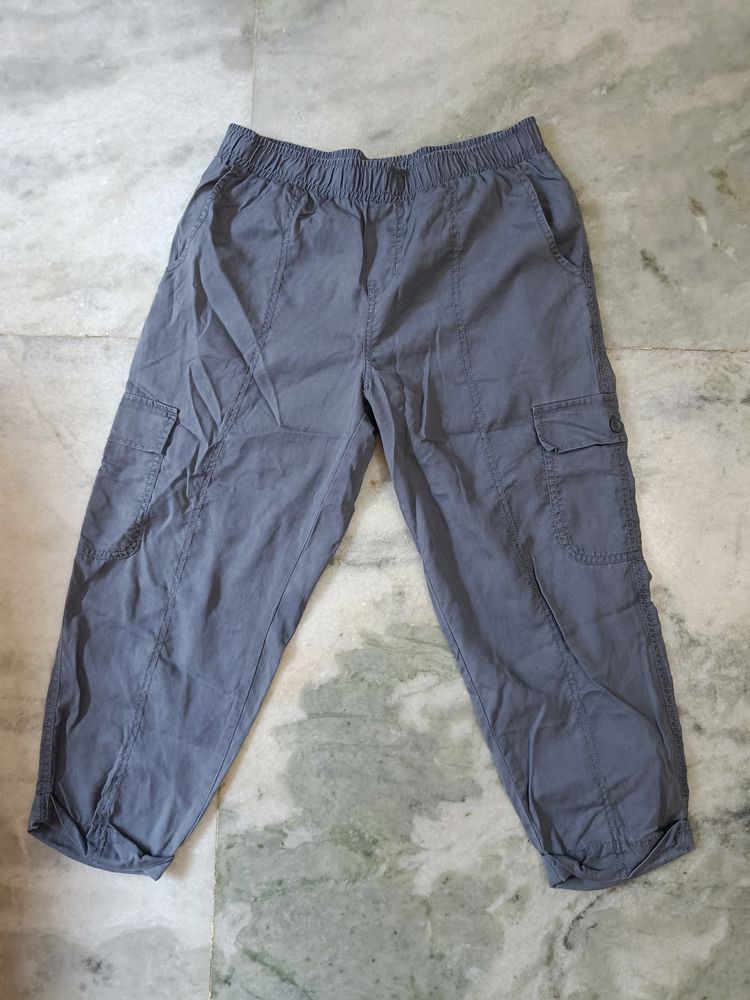 Women's Grey Cropped Cargos