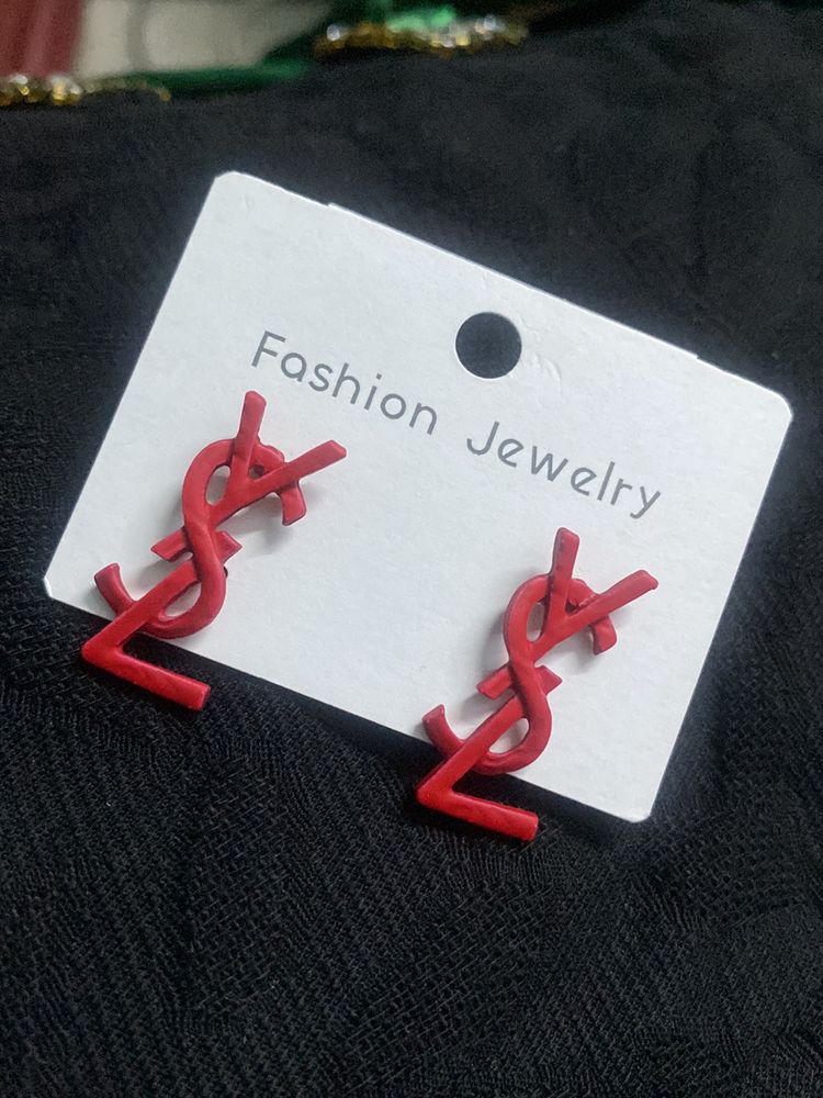 YSL RED EARRINGS