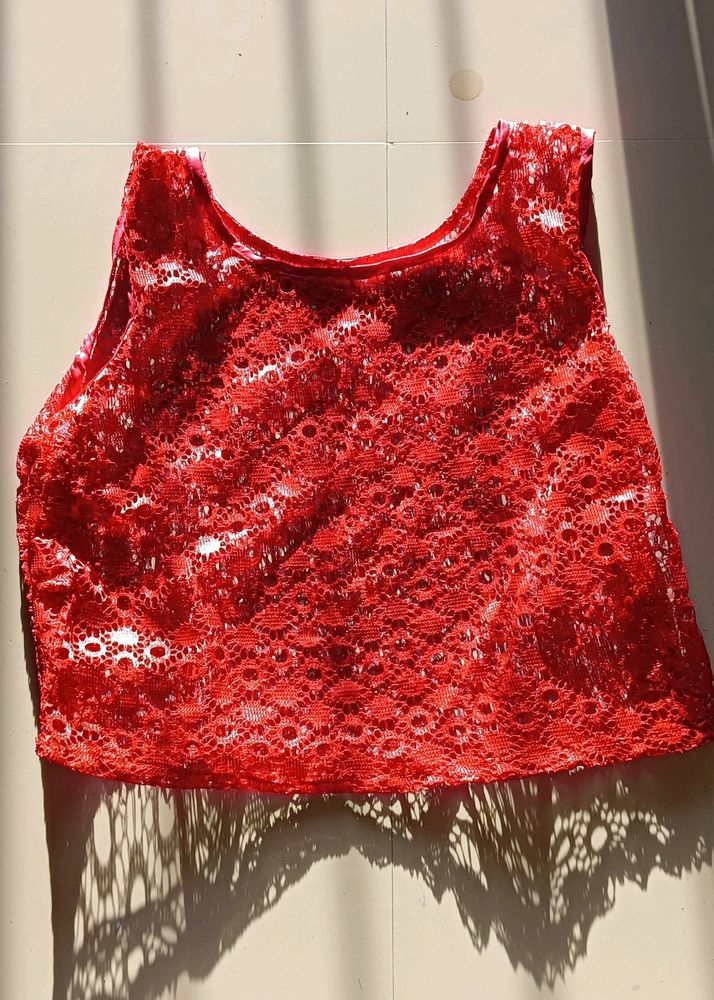 Red Net Crop Top!