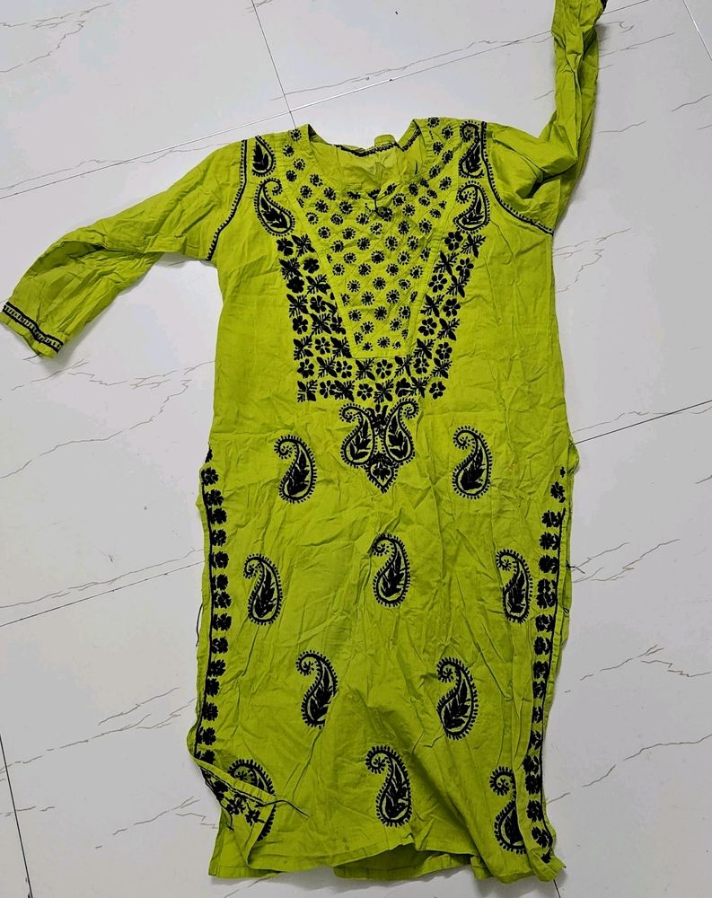 Green And Black Kurta