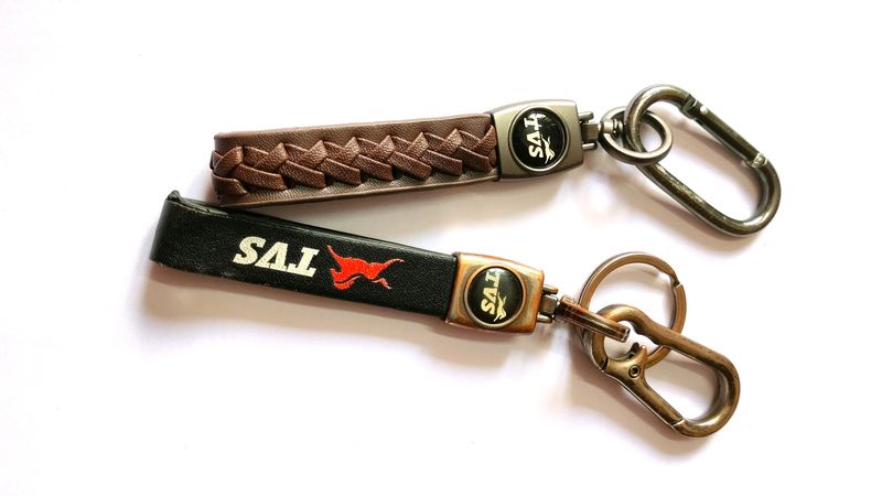 USED TVS Leather Keychain