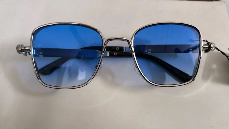 Metal Sunglasses🕶️ Squared Retro Sky Blue Aviator