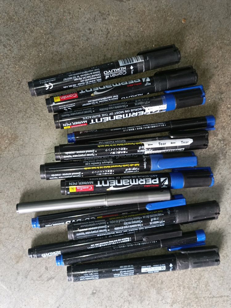 13 Black Blue Mix Permanent Marker