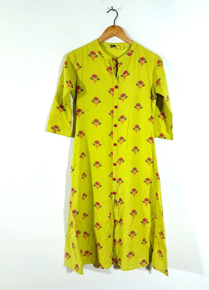 Florescent Green Printed Kurta (Women's)