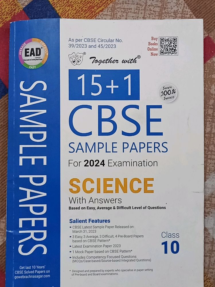 CBSE Sample Papers 2024 Of Science For 10th