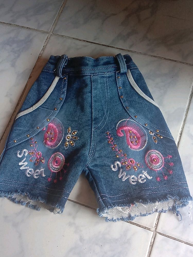 Kids Girls Jeans Shorts Pant