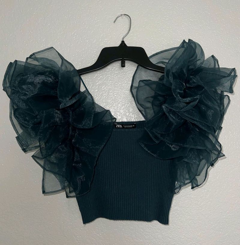 Zara Ruffle Crop Top