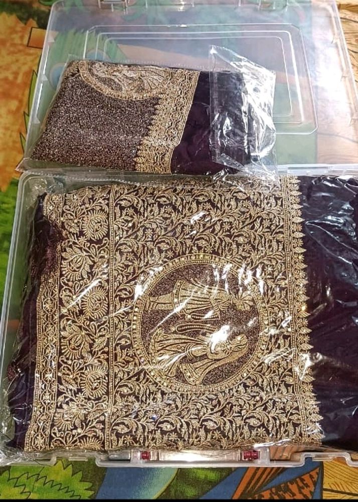 Brand New Bridal Saree With Plastic Box