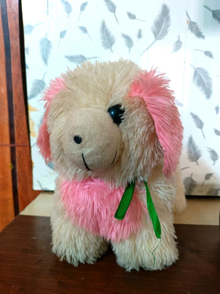 Dog Teddy In Pink Colour