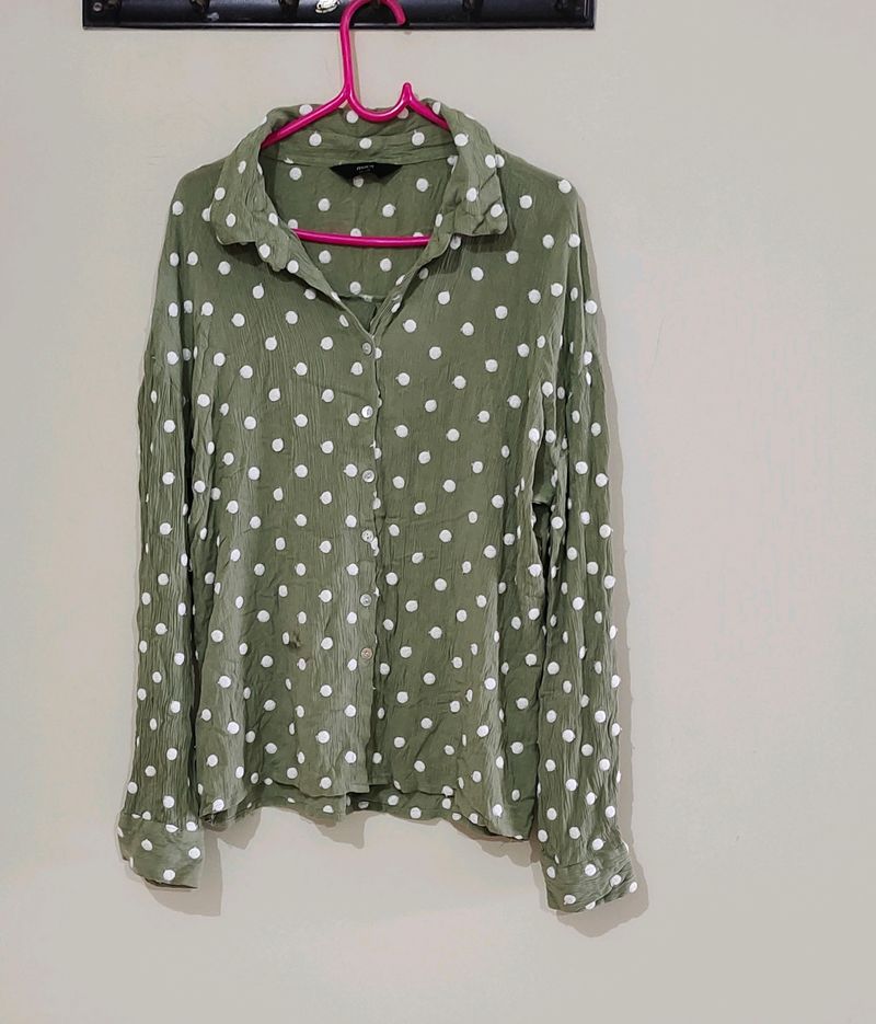 Polka Dot Shirt Top