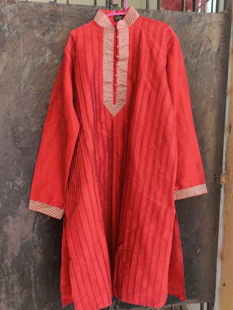 Men Festive Kurta Red Colour