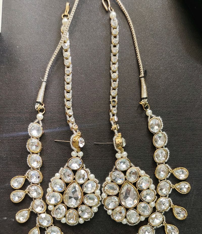 White Stone HeavyJewellery Set