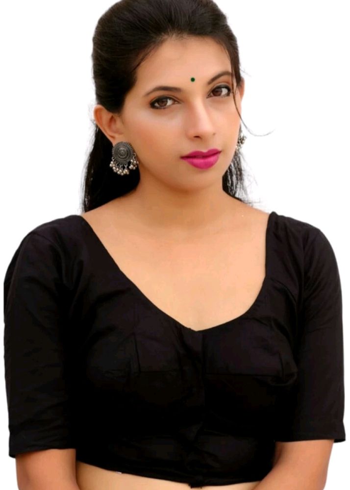 Fancy Cotton Black Blouse