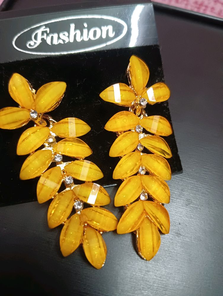 Yellow Flower Earrings