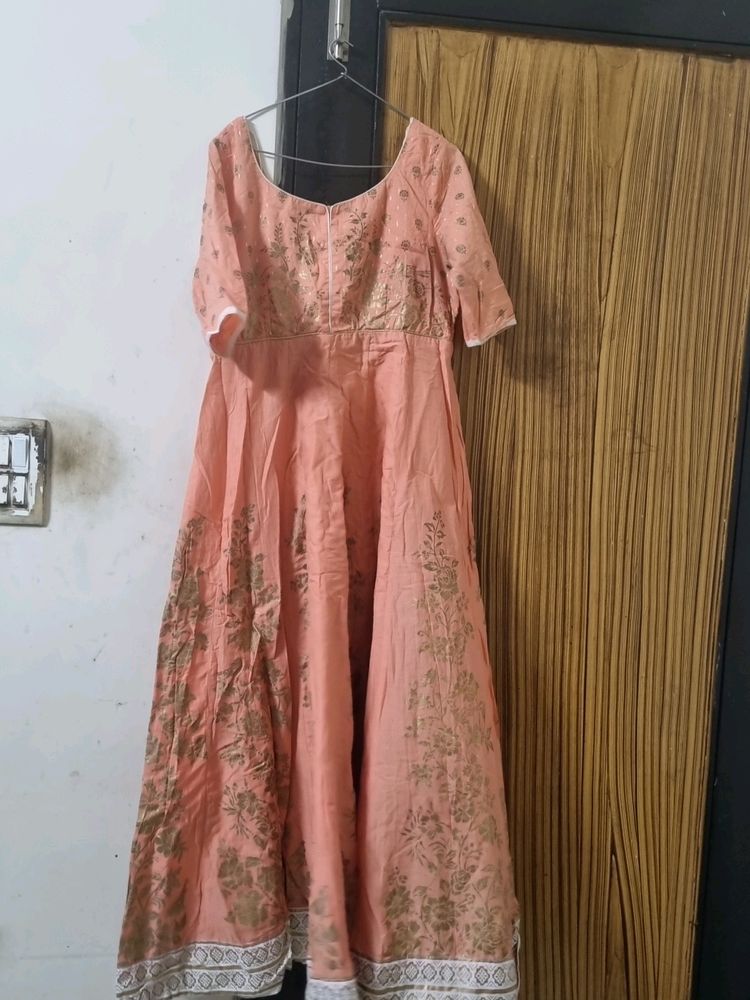 Peach Color Gown With Duppatta