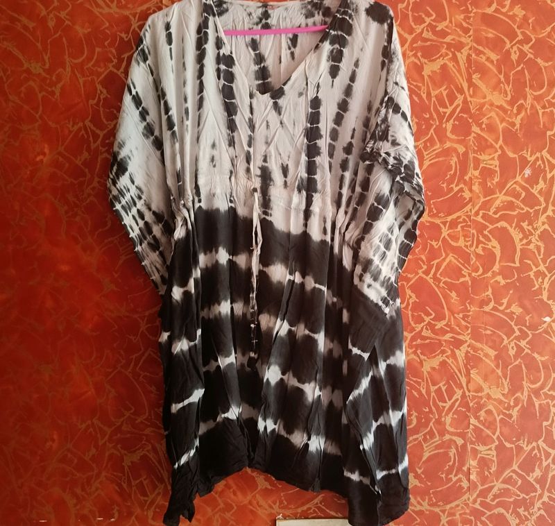 Black And White Kaftan Dress