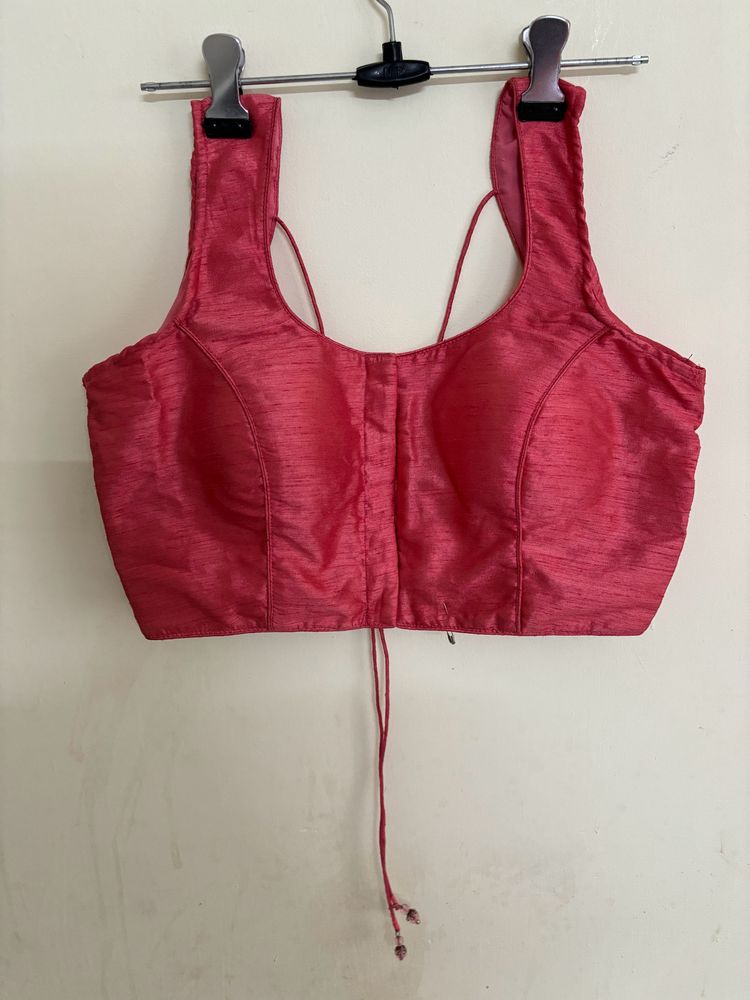 Pink Sleeveless Slightly Padded Blouse