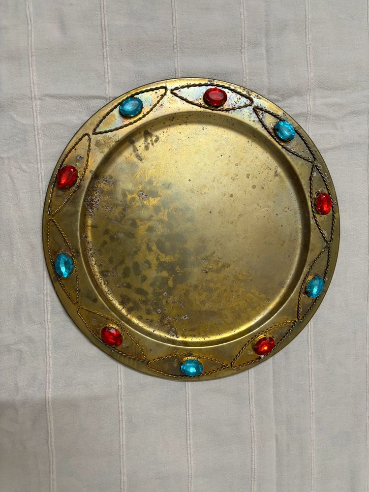 Bronze/Steel Platted Finished Decorative Tray