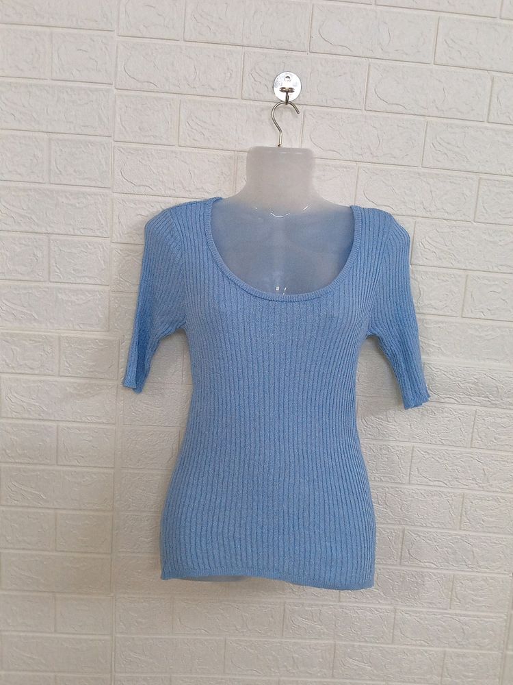 Sky Blue Knitted Top