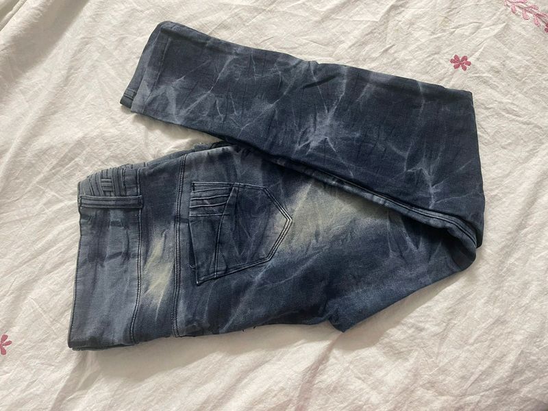 Blue Jeans Tie And Dye Print