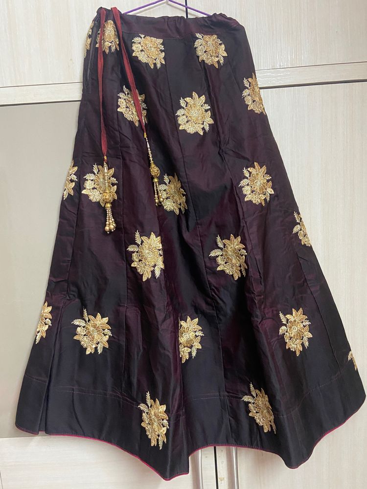 Brown Golden Lehenga