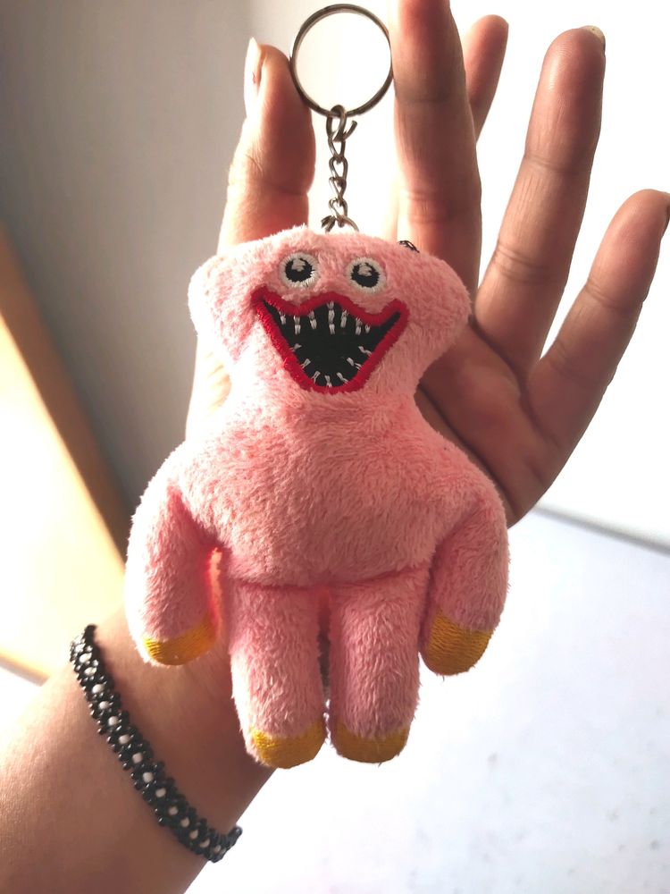 Pink Cute Monster Keychain