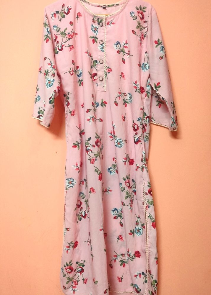 "Pink Floral Kurta"💕✨