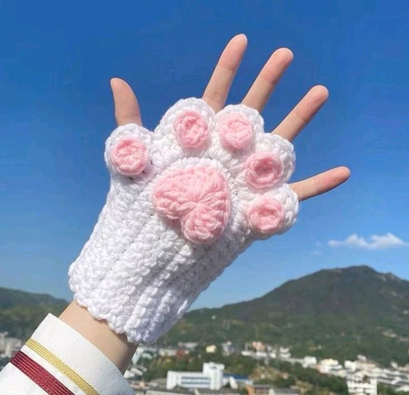 Crochet Kitty Hand Warmers