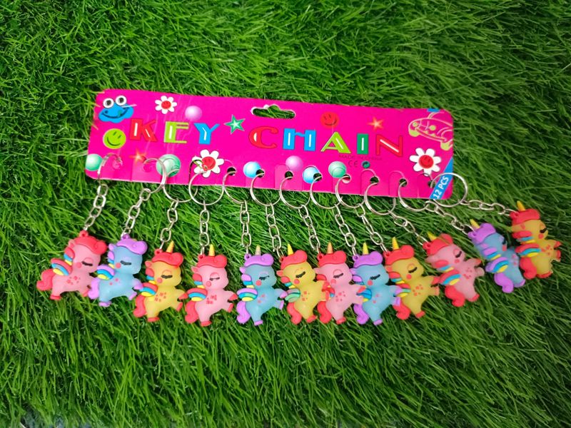 Set Of 12 Unicorn Keychains