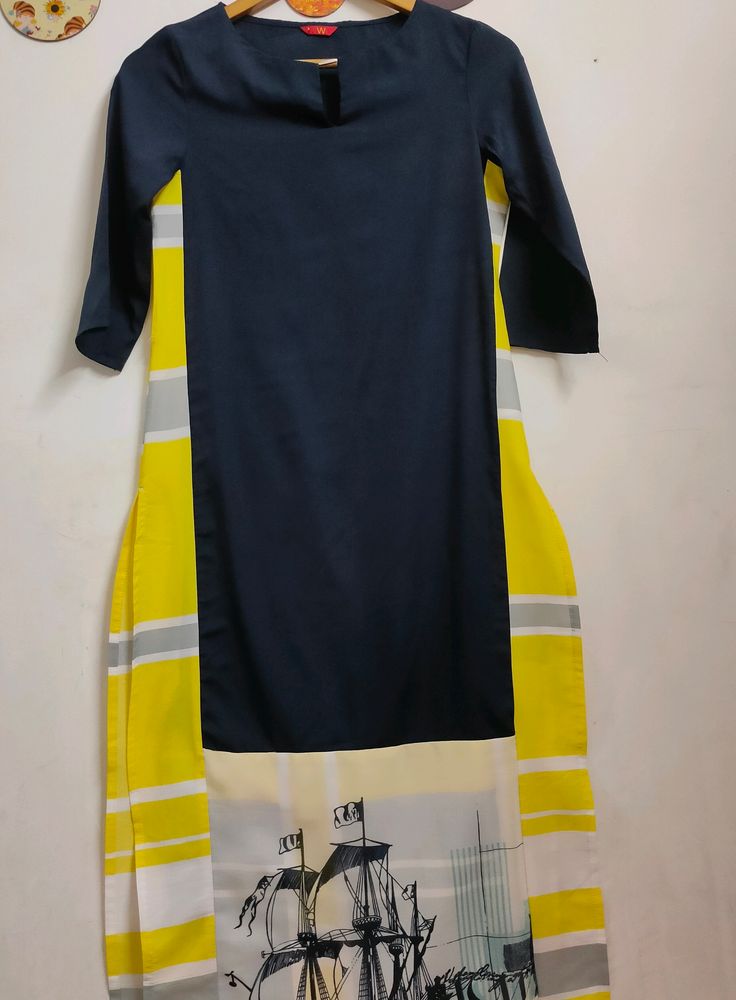 W Boat Neck Kurta/Kurti