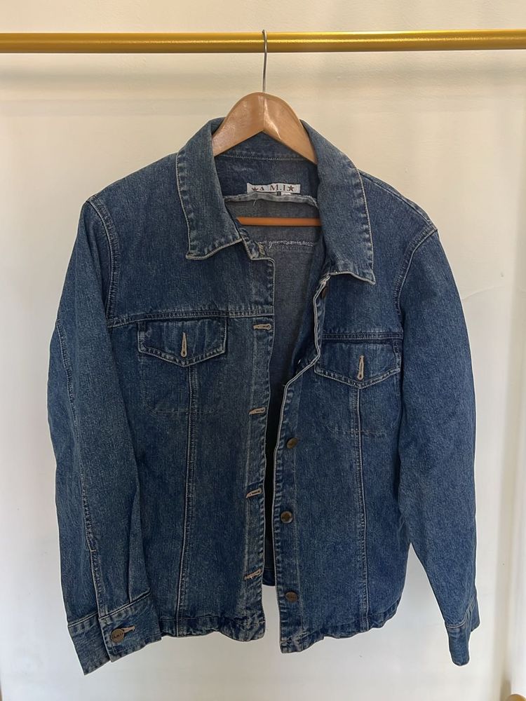 Unisex Casual Faded Denim Jacket