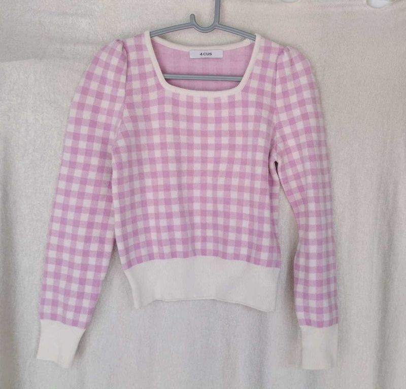 Checked Women Sweater