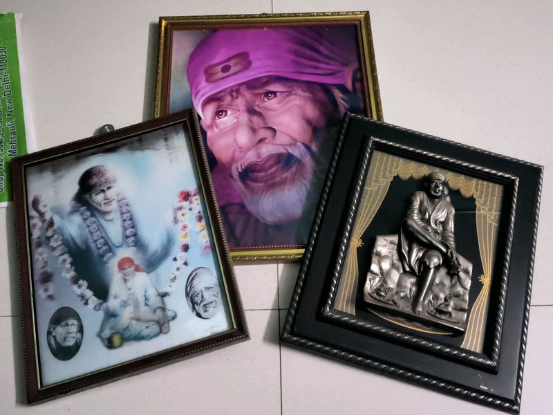 3 Combo Of Sai Baba Wall Decors